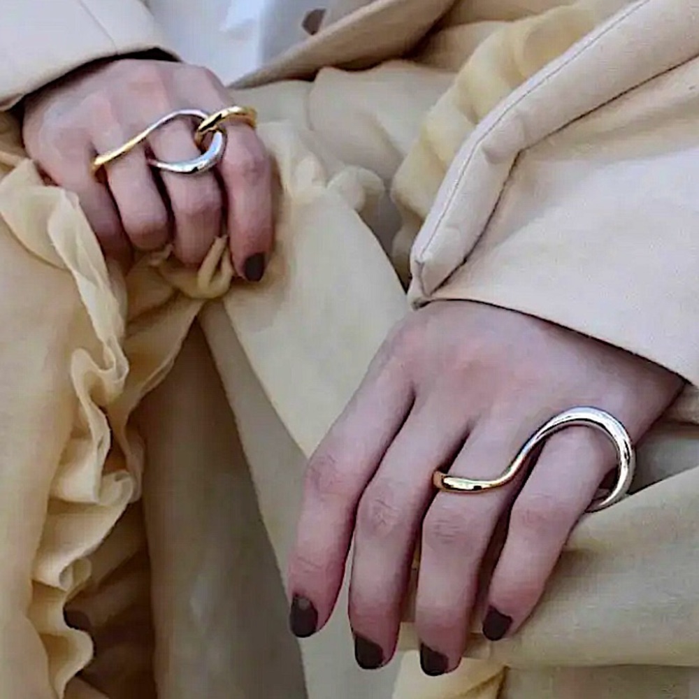 Sterling Silver Geometric Ring, Versatile, Creative, Design, Unique, Trendy